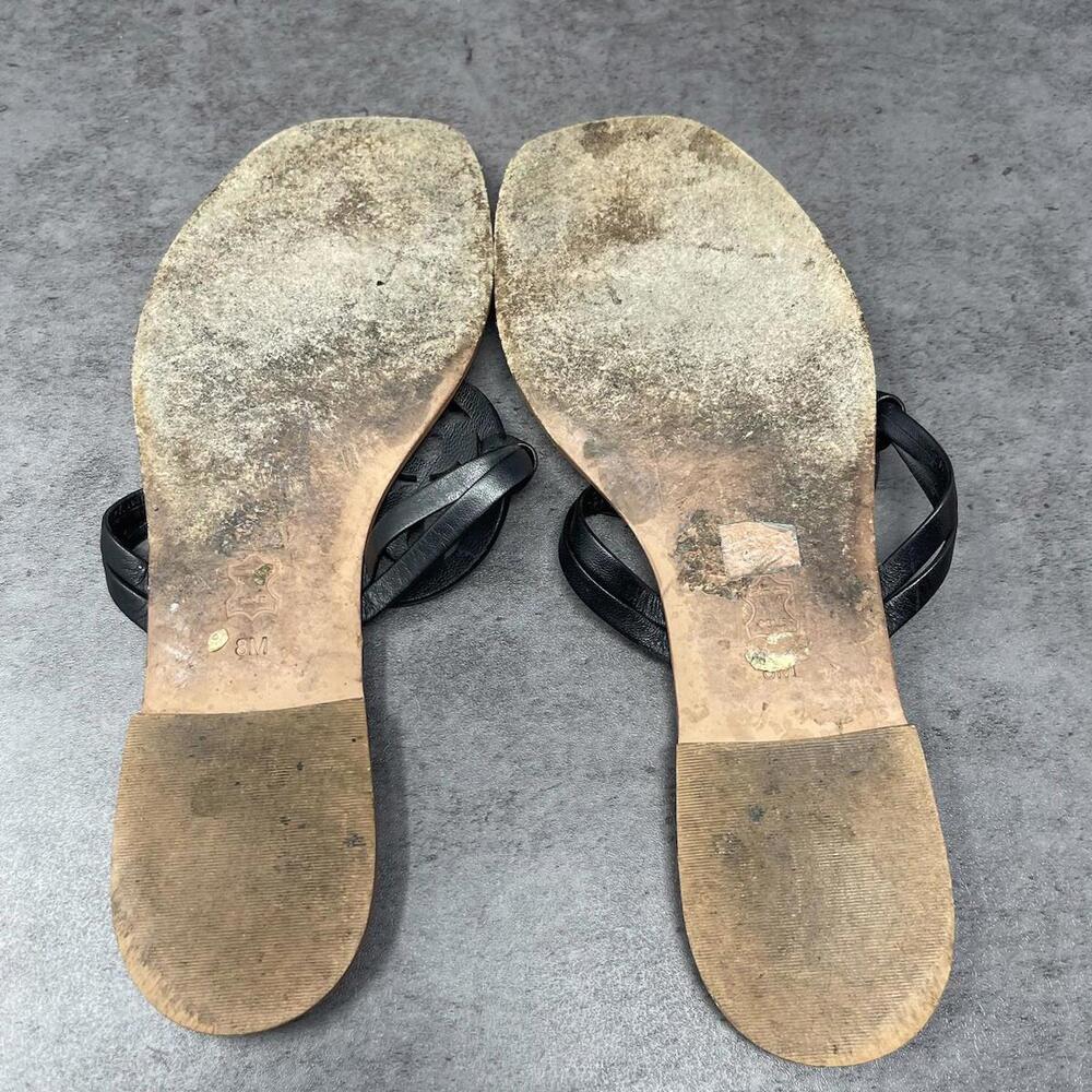 Tory Burch Sandals Womens Size 8 Miller Thong Black Brown Leather - Picture 6 of 7